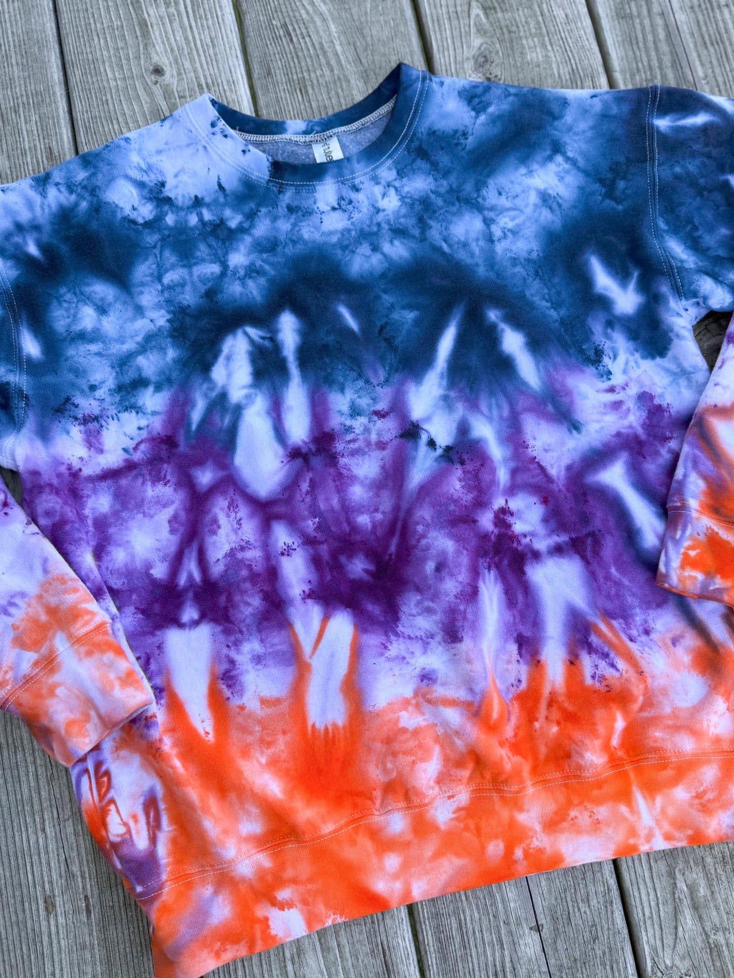 PREORDER:  Blue Violet Orange Ombre Ice Dye (multiple shirt options)