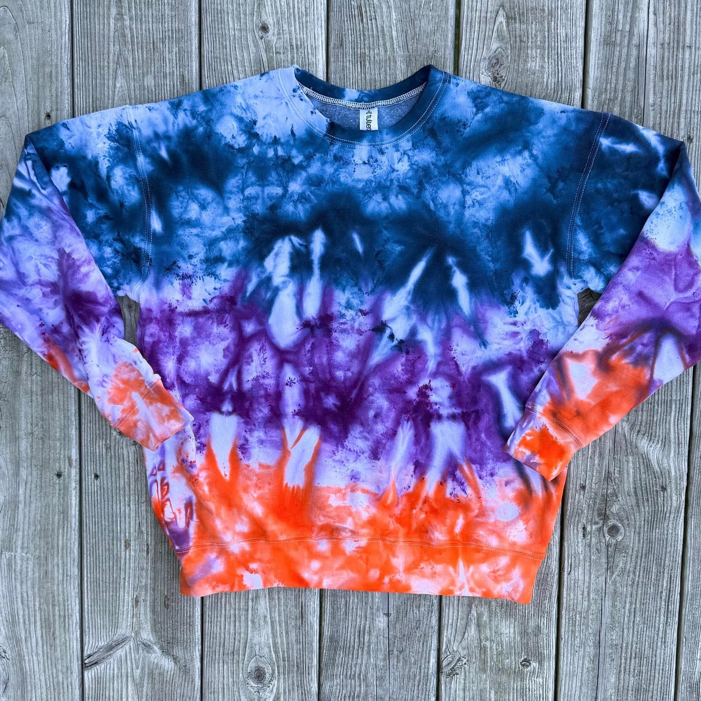 PREORDER:  Blue Violet Orange Ombre Ice Dye (multiple shirt options)