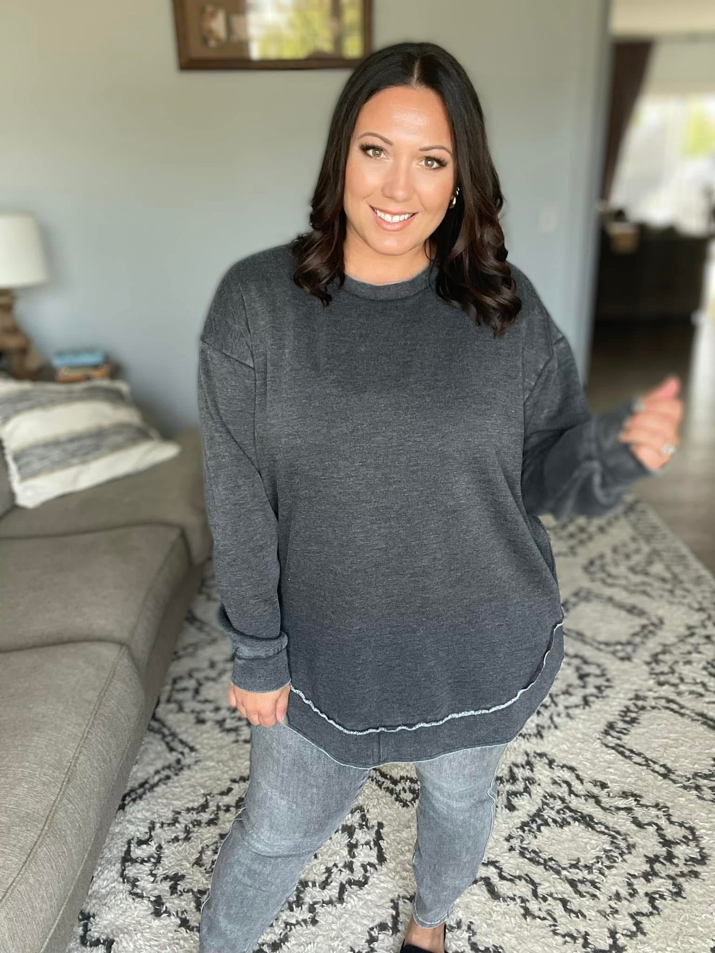 Michelle Mae Vintage Wash Pullover - Black