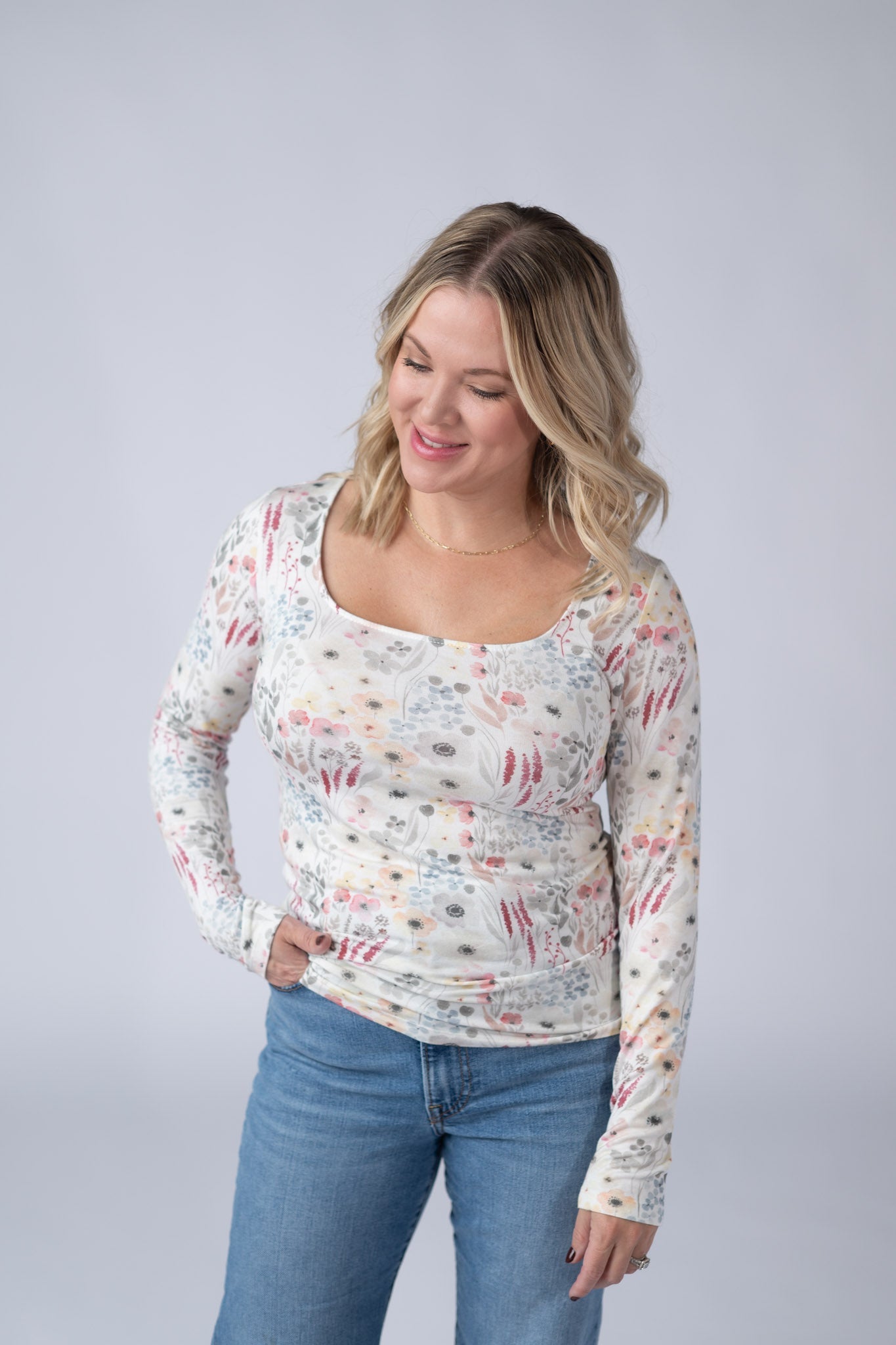 Michelle Mae Alyssa Long Sleeve Top - Wildflower Gardens