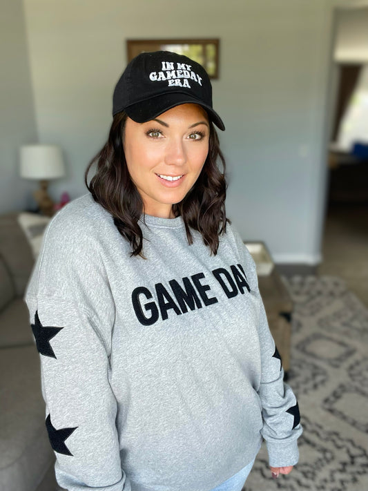 Embroidered “Game Day Era” Hat in Black