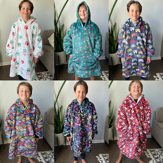 Doorbuster: Youth Size Custom Blanket Hoodies (multiple prints)