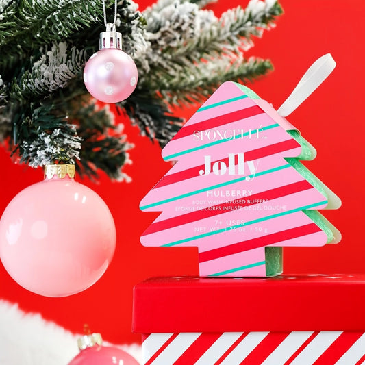 PREORDER Spongelle  Holiday Tree Buffer in Jolly - Mulberry