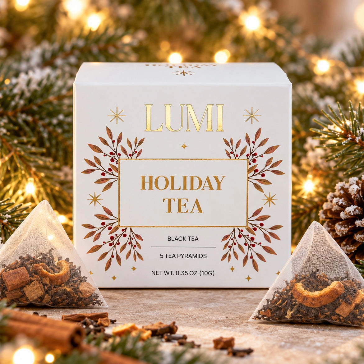 PREORDER Lumi Holiday Tea – Black Tea, 5 Premium Tea Bags
