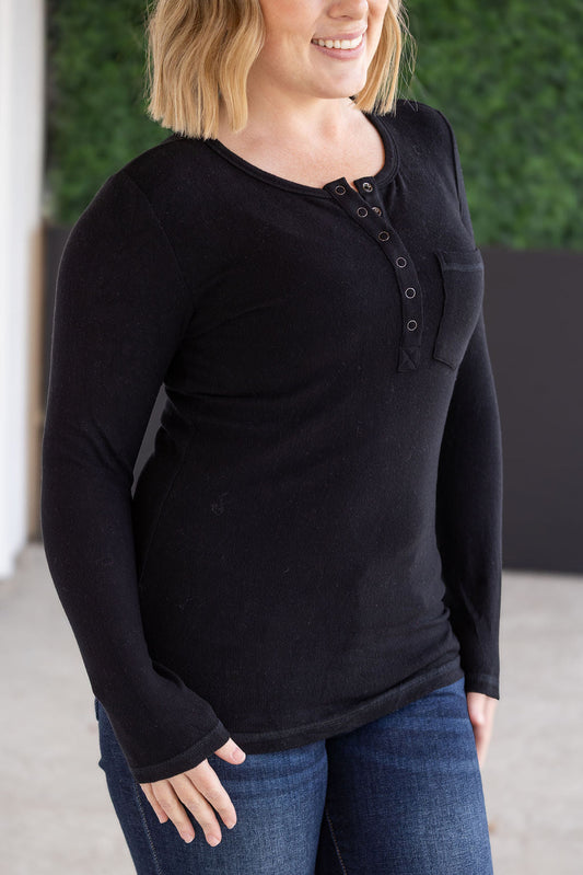 Michelle Mae Georgia Long Sleeve Top - Black