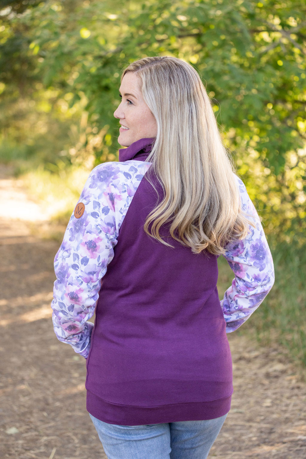 IN STOCK Zoey ZipCowl - Plum and Purple Floral