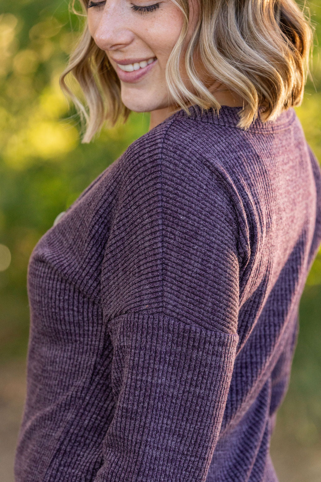 IN STOCK Brittney Button Sweater - Purple