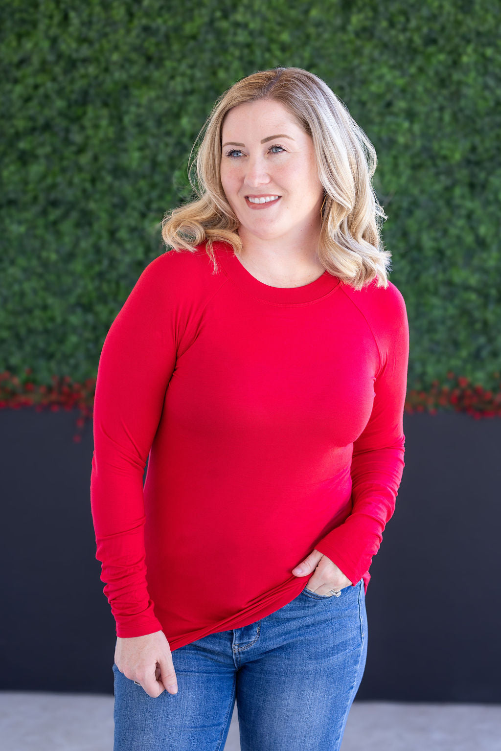 Michelle Mae Blair Long Sleeve Top - Red