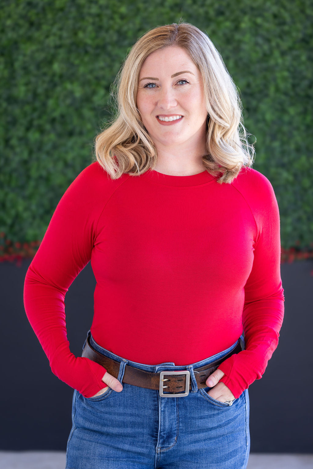 Michelle Mae Blair Long Sleeve Top - Red