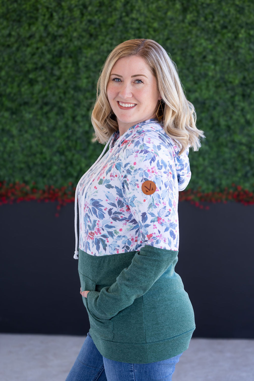 Michelle Mae Hailey Pullover Hoodie - Winter Berry and Evergreen