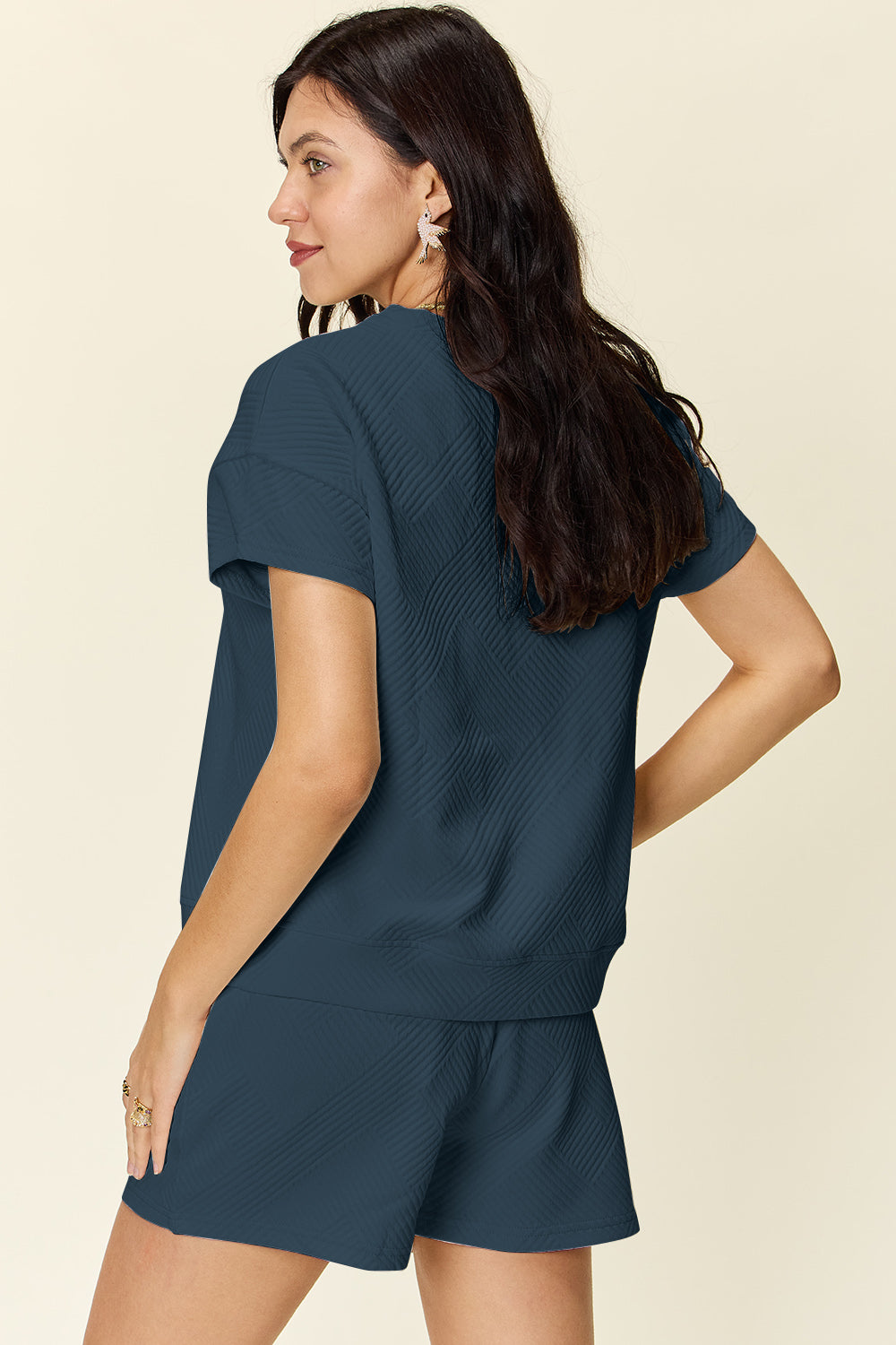 Textured Short Sleeve Top and Shorts Set in 11 Colors