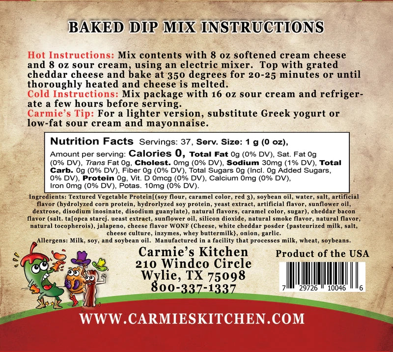 Carmie's Dip Mix - Bacon Jalapeno Popper