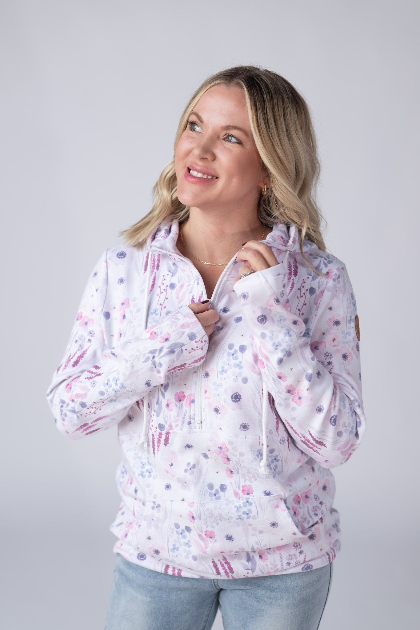 Michelle Mae HalfZip Hoodie - Wildflower Gardens