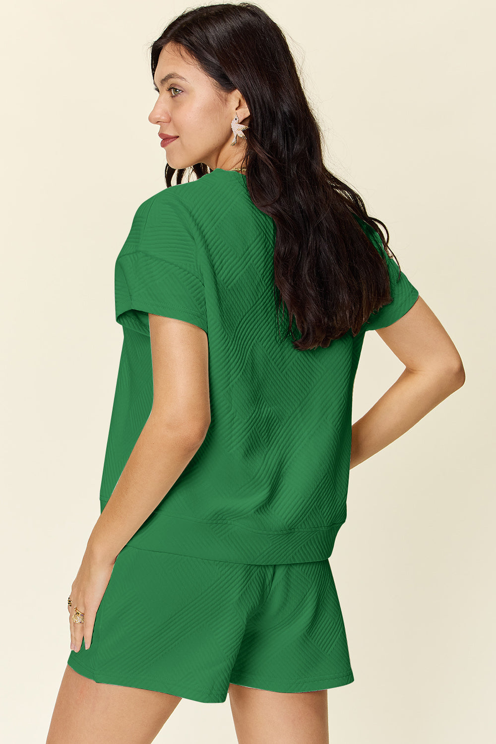 Textured Short Sleeve Top and Shorts Set in 11 Colors