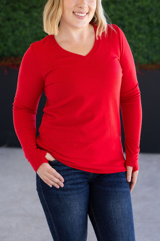 Michelle Mae Leah Long Sleeve Top - Red