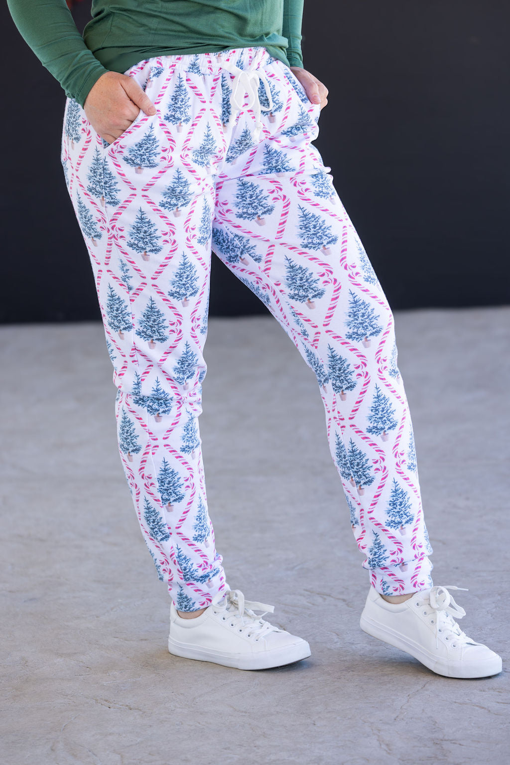 Michelle Mae Classic Joggers - Candy Cane Lane