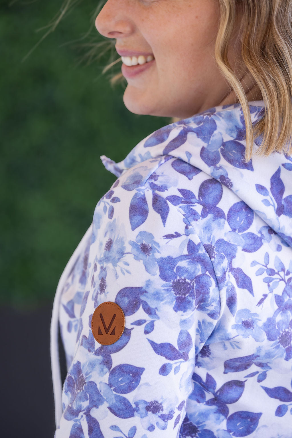 Michelle Mae HalfZip Hoodie - Sapphire Floral