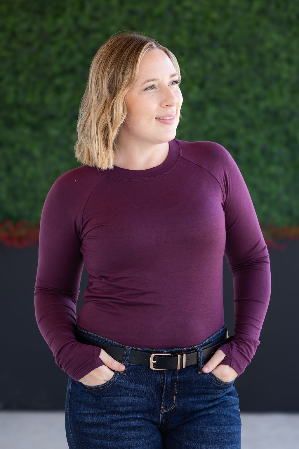 Michelle Mae Blair Long Sleeve Top - Plum