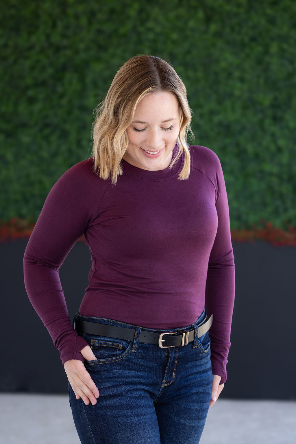 Michelle Mae Blair Long Sleeve Top - Plum