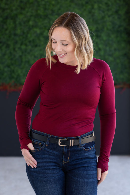 Michelle Mae Blair Long Sleeve Top - Burgundy