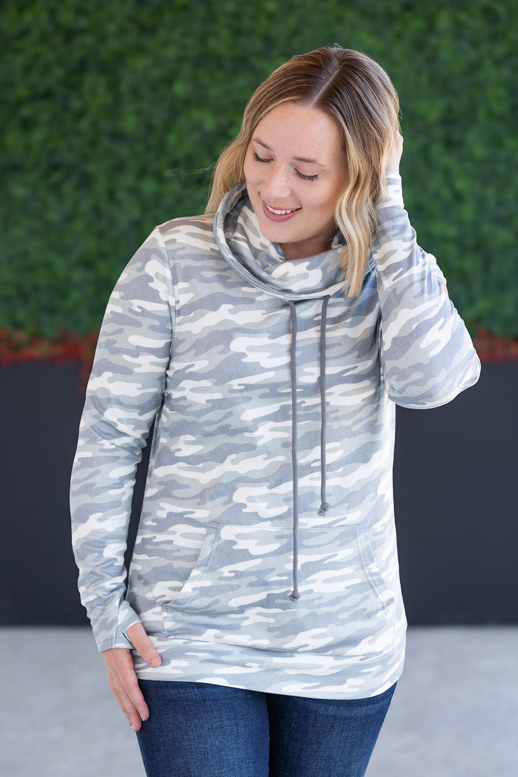 Michelle Mae Soft Funnel Neck - Camo