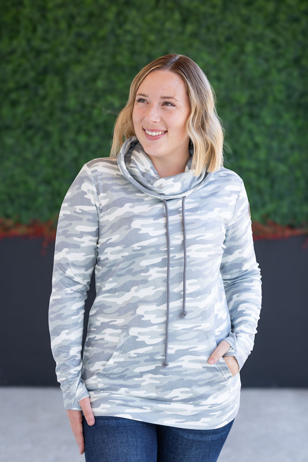 Michelle Mae Soft Funnel Neck - Camo