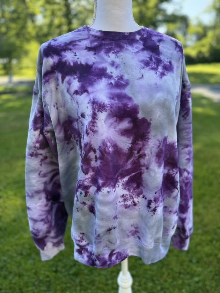 PREORDER: Grey and Purple Ice Dye (multiple shirt options)