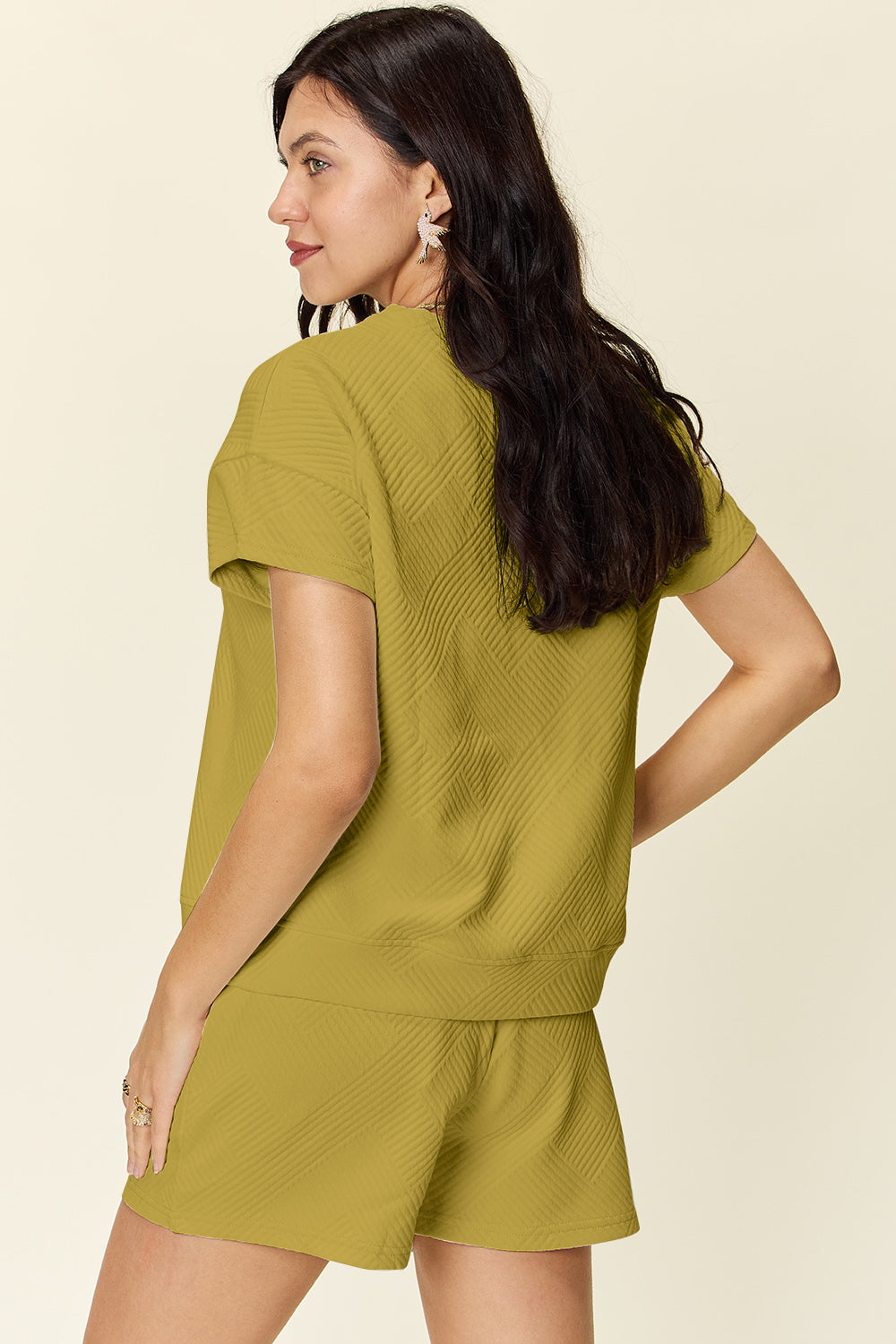 Textured Short Sleeve Top and Shorts Set in 11 Colors