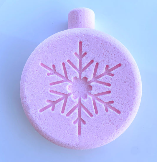 Pink Snowflake Ornament Bath Bomb