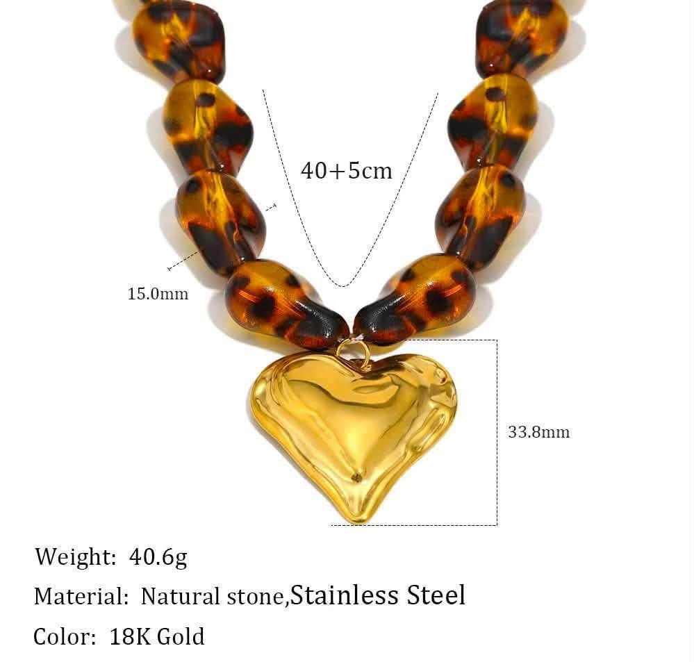 Preorder: Tortoise Luxe Heart Statement Necklace