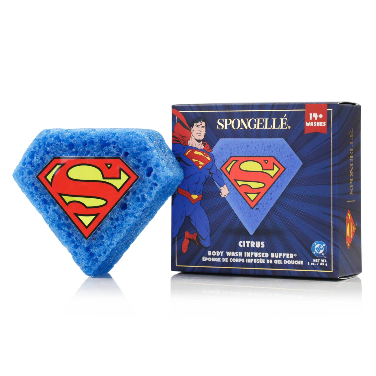 PREORDER Spongelle Superman DC Body Wash Infused Buffer in Citrus