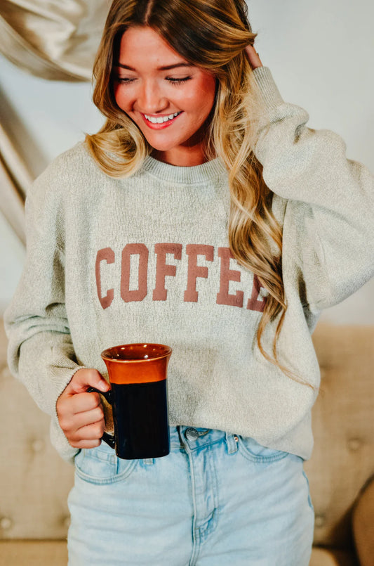 PREORDER: Coffee Puff Knit Sweater
