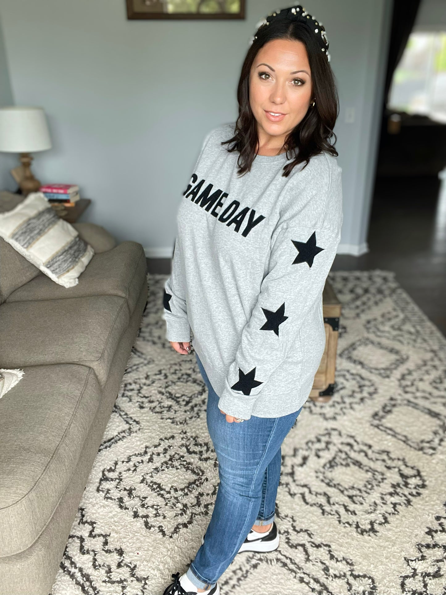 Game Day Sherpa Star Sleeve Pullover