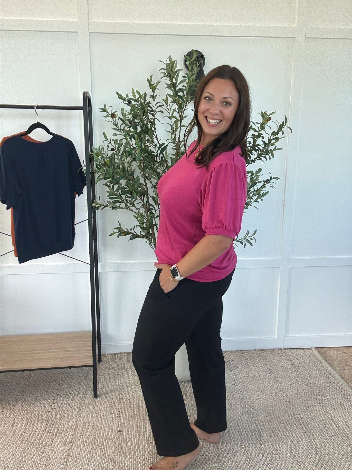 Michelle Mae Scuba Ankle Bottoms- Black