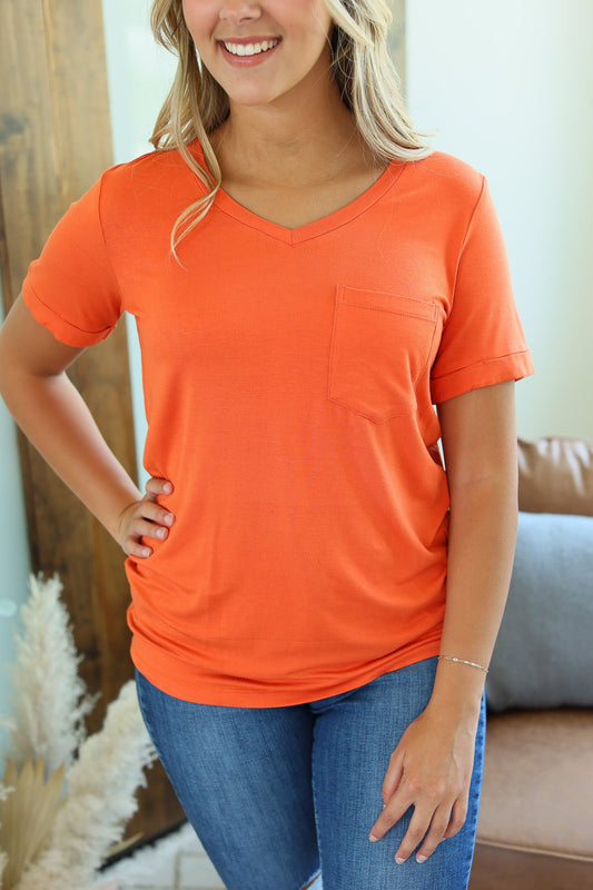 IN STOCK Sophie Pocket Tee - Pumpkin