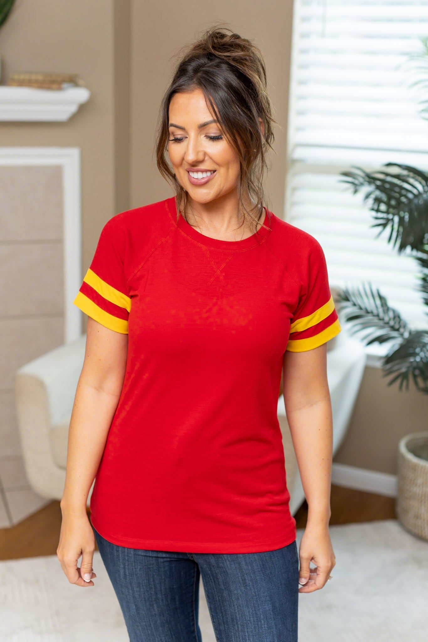 IN STOCK Kylie Tee - Kansas City Red and Yellow