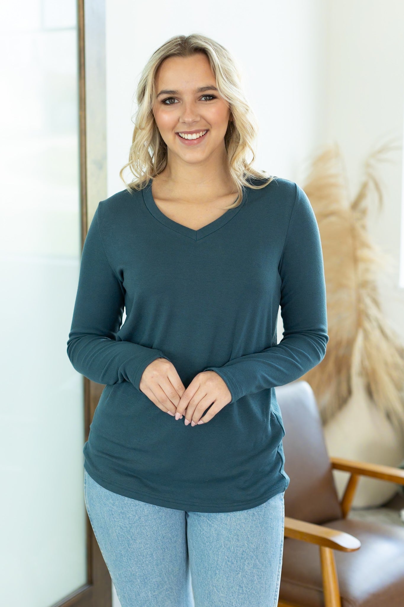 IN STOCK Leah Long Sleeve Top - Teal