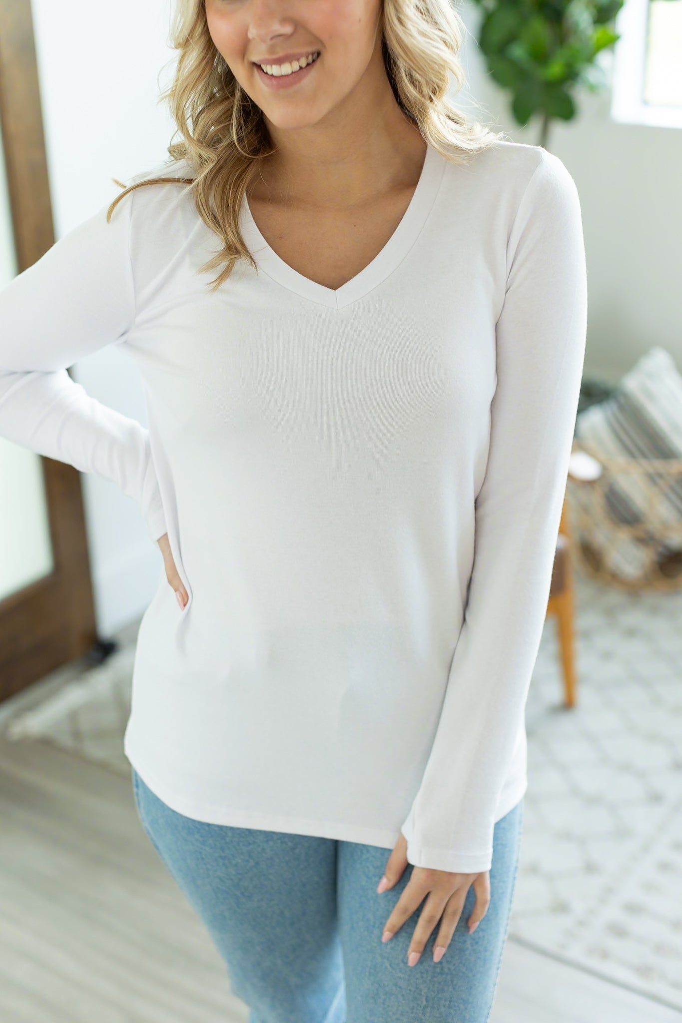 IN STOCK Leah Long Sleeve Top - White