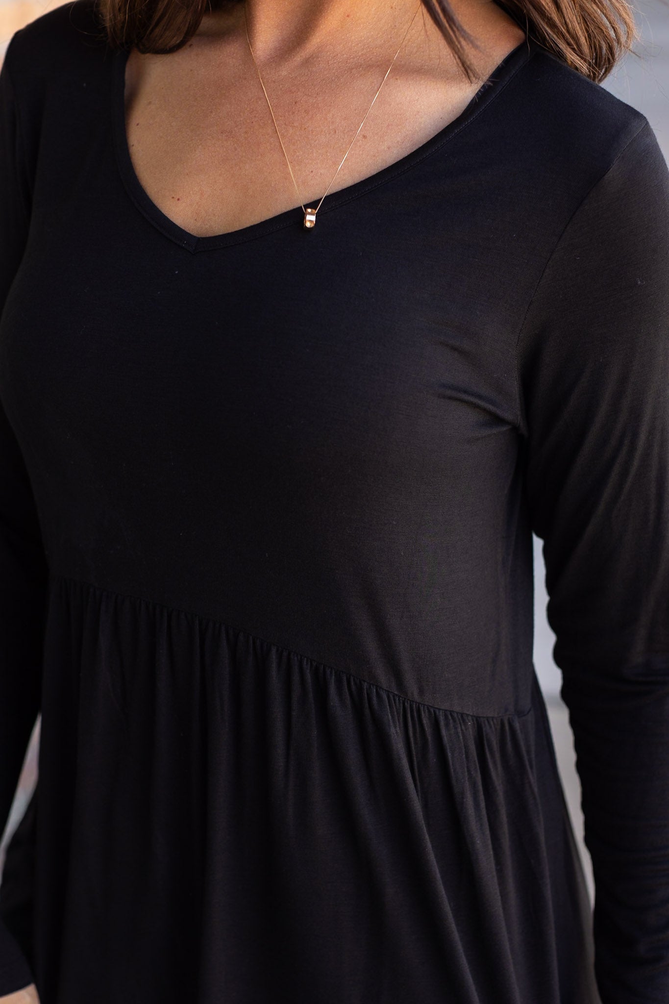 IN STOCK Long Sleeve Sarah Ruffle - Black