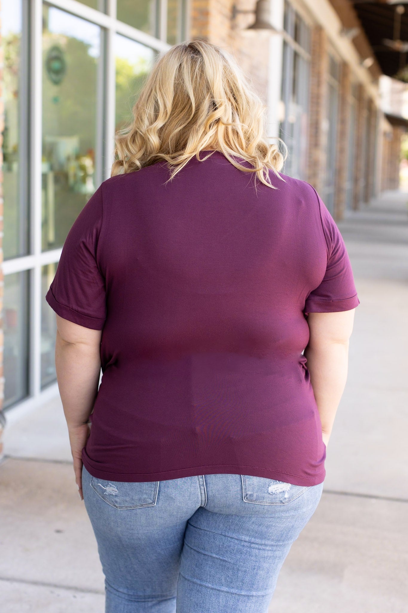 IN STOCK Sophie Pocket Tee - Burgundy