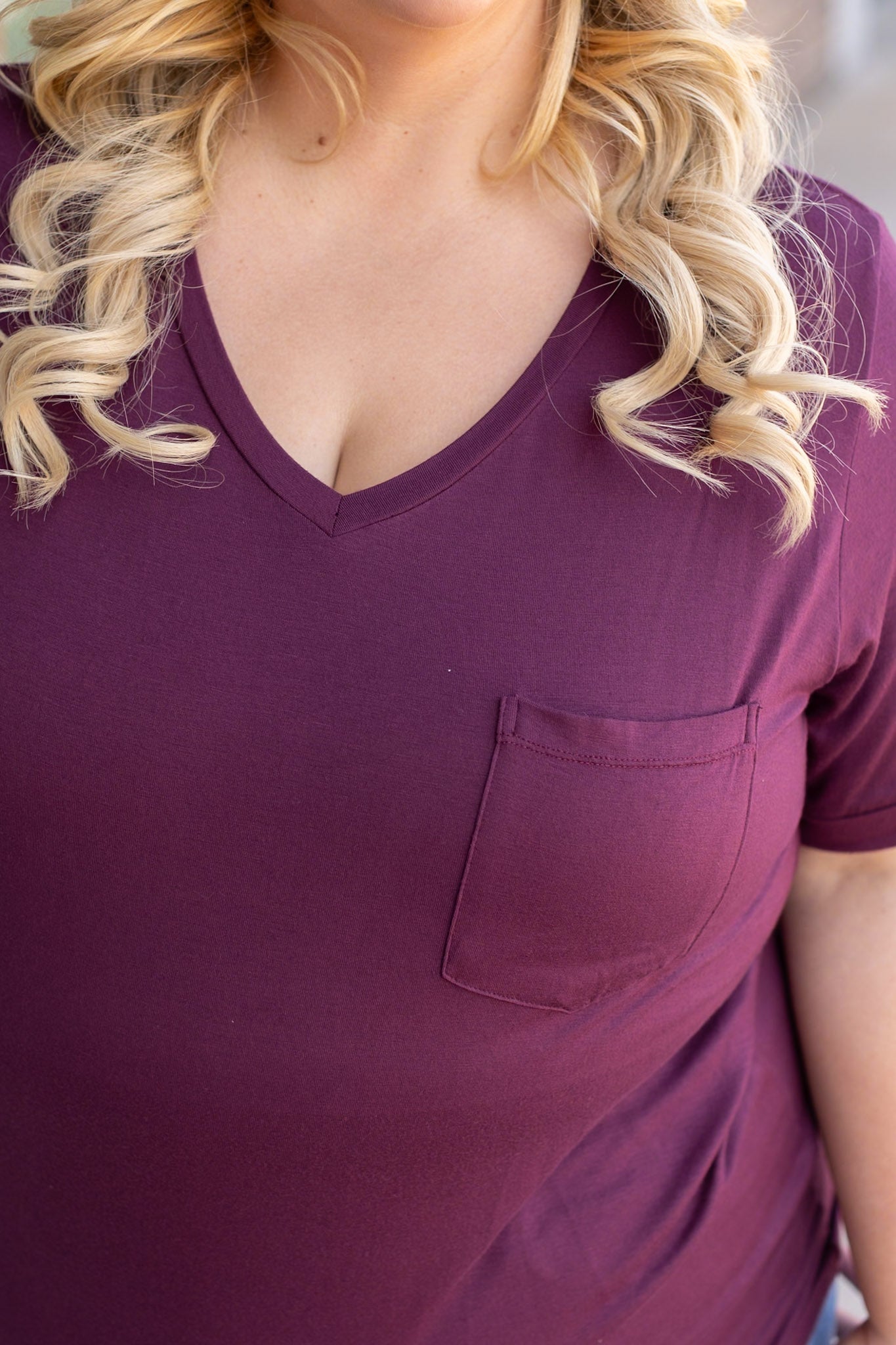 IN STOCK Sophie Pocket Tee - Burgundy