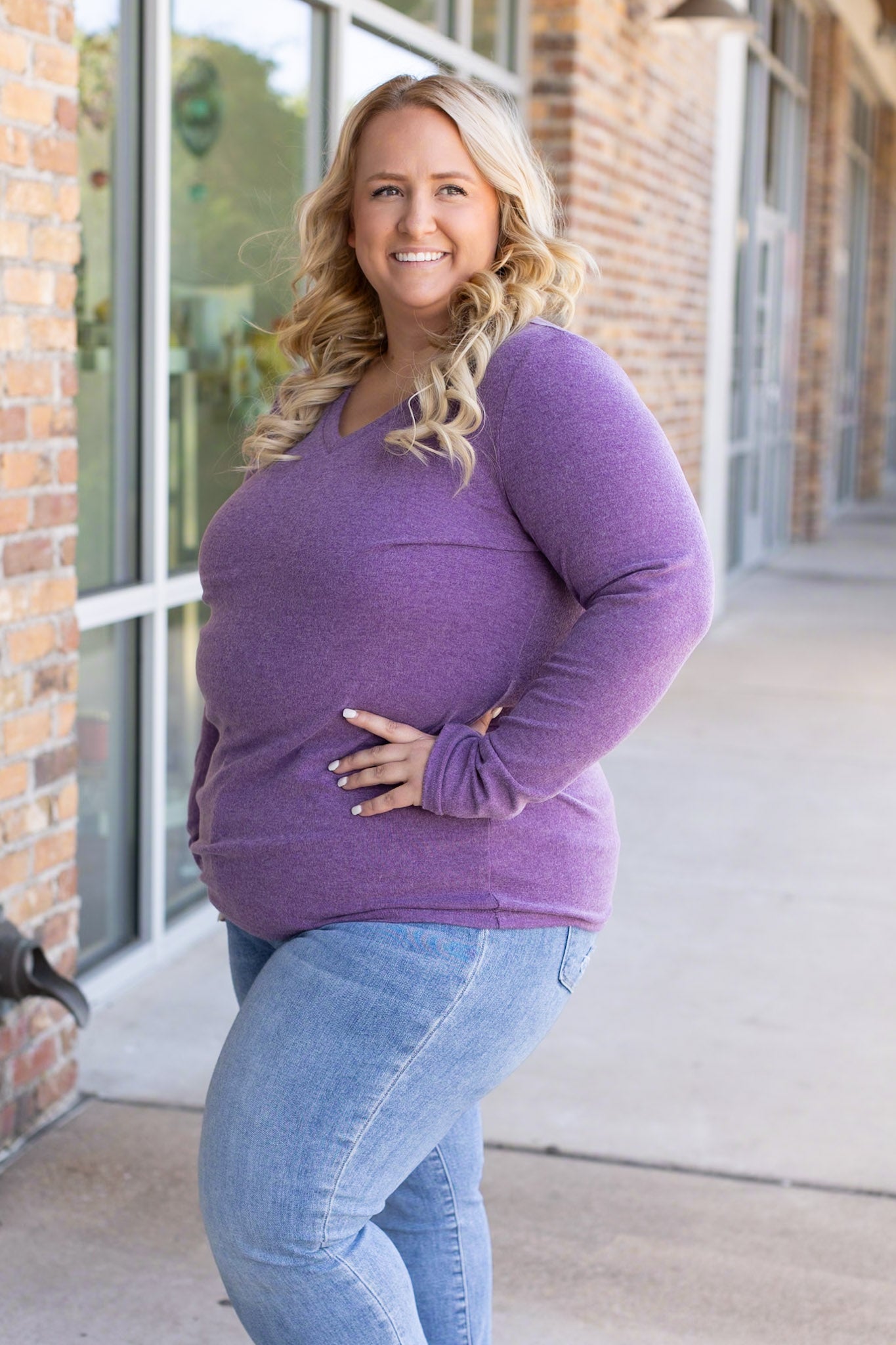 IN STOCK Leah Long Sleeve Top - Purple