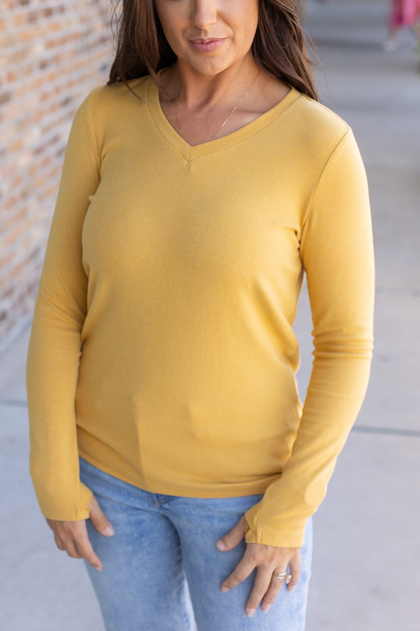 IN STOCK Leah Long Sleeve Top - Mustard