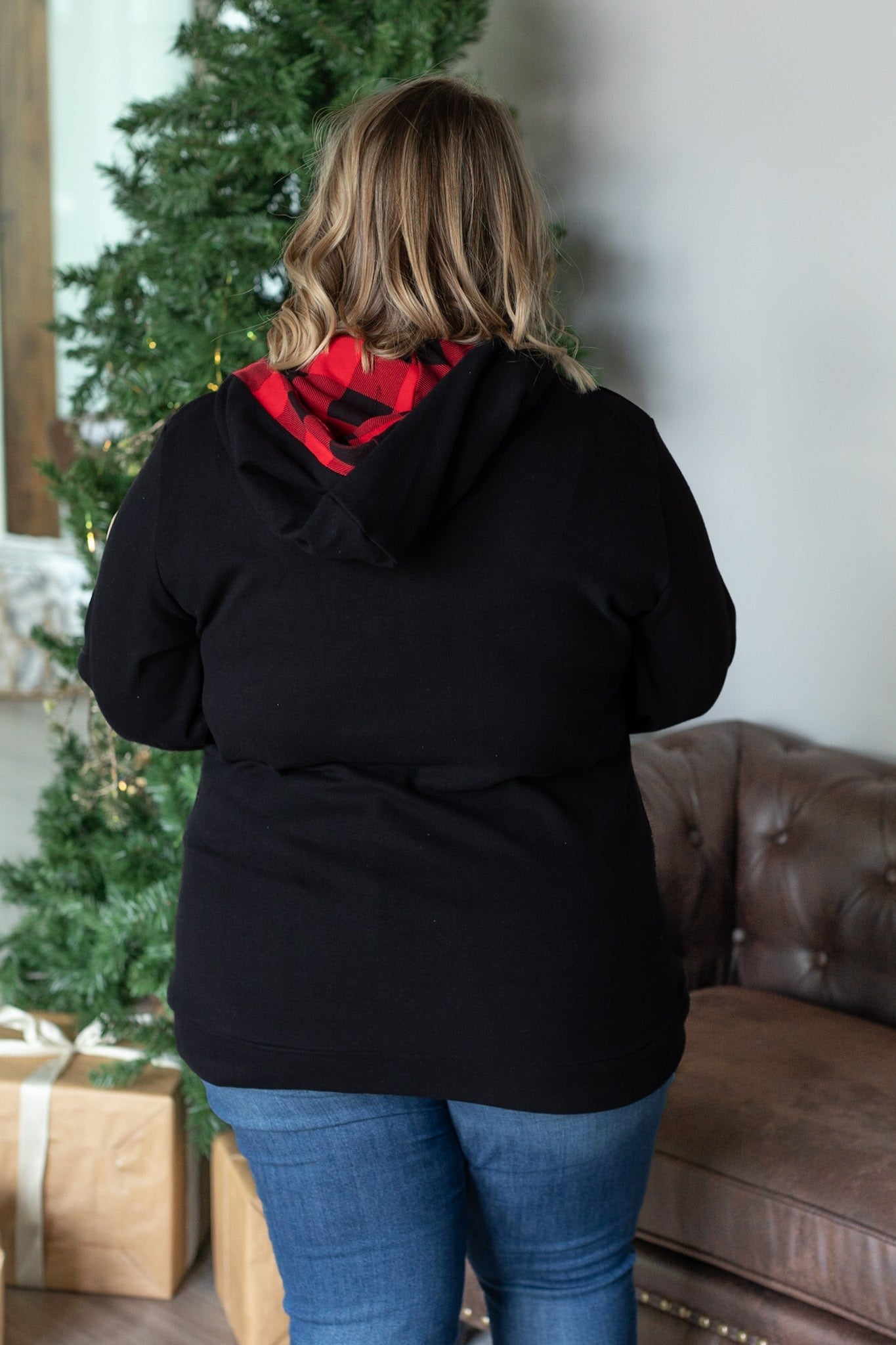 IN STOCK Avery Accent HalfZip Hoodie - Buffalo Plaid