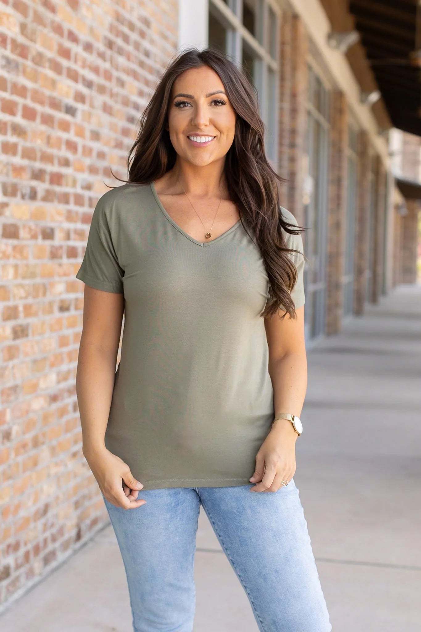 IN STOCK Chloe Cozy Tee - Olive