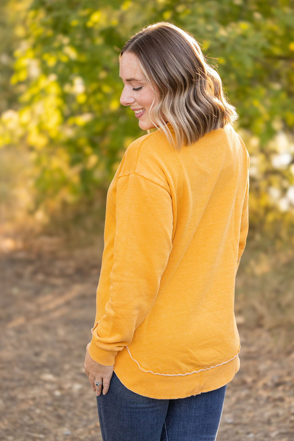 IN STOCK Vintage Wash Pullover - Mustard