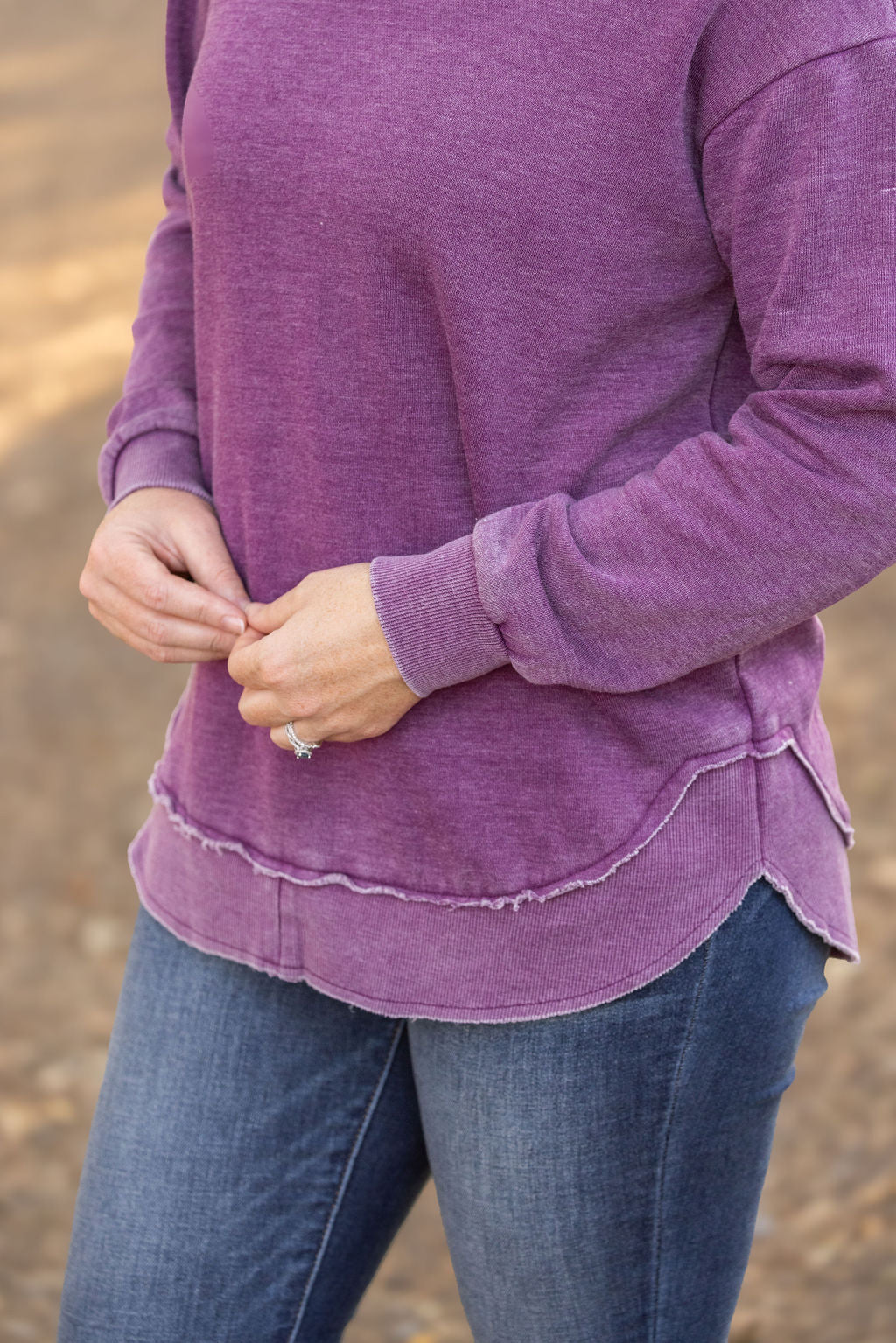 IN STOCK Vintage Wash Pullover - Purple