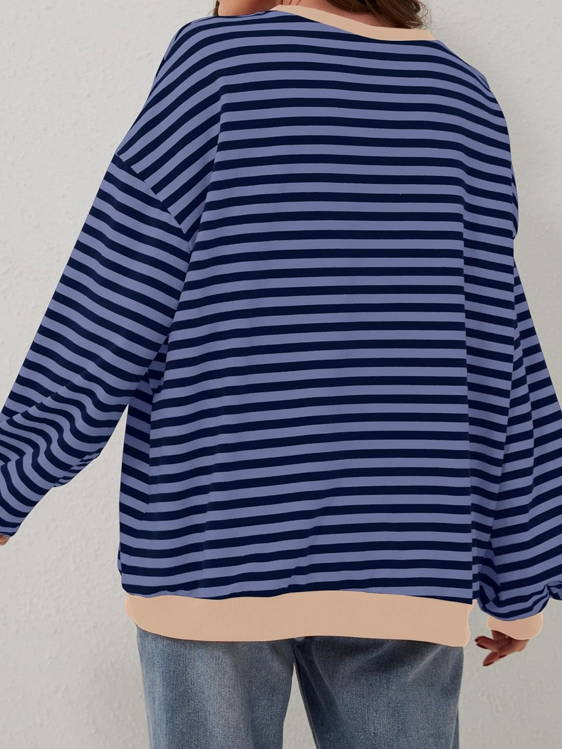 Preorder: Lovelet Contrast Striped Oversized Pullover