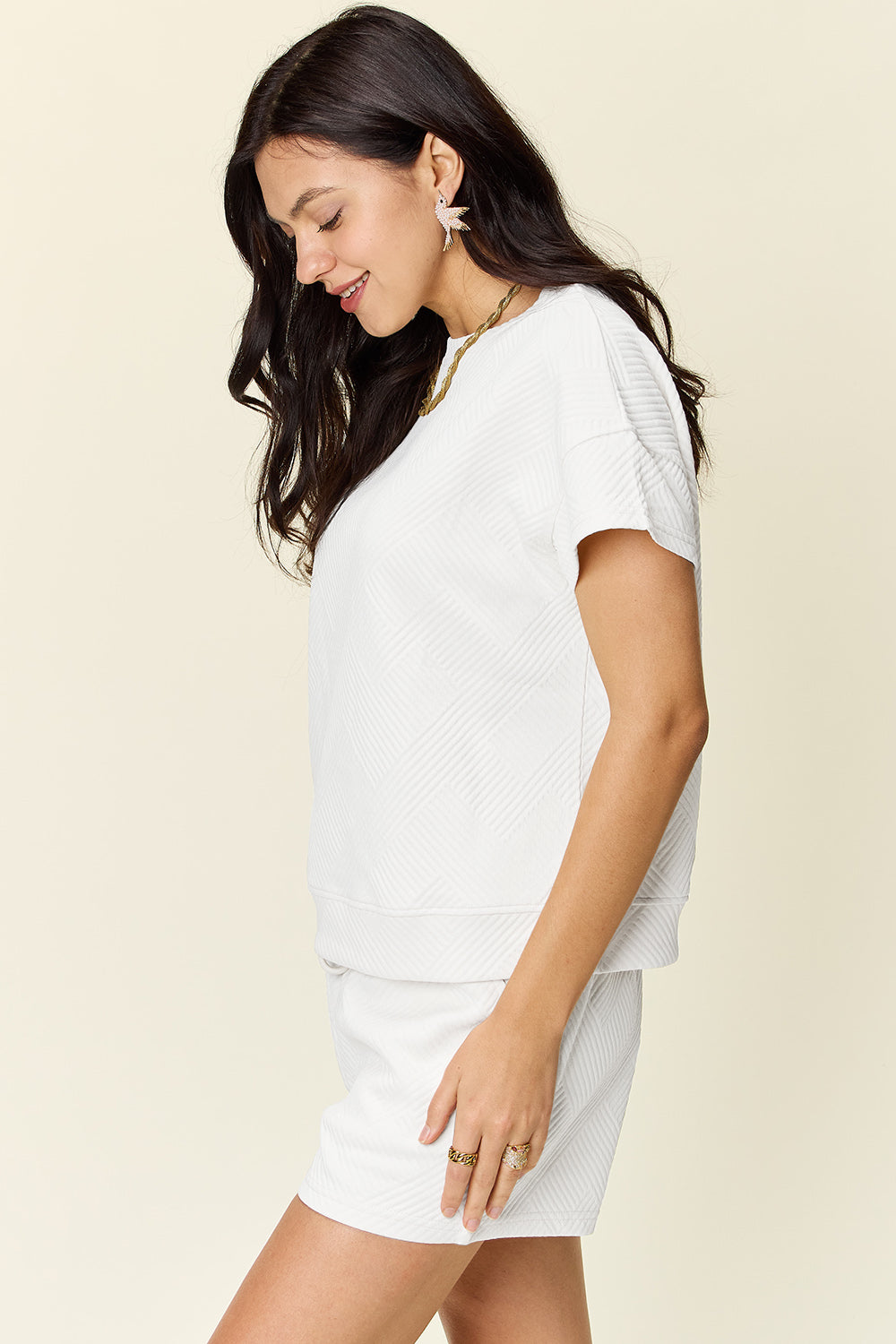 Textured Short Sleeve Top and Shorts Set in 11 Colors