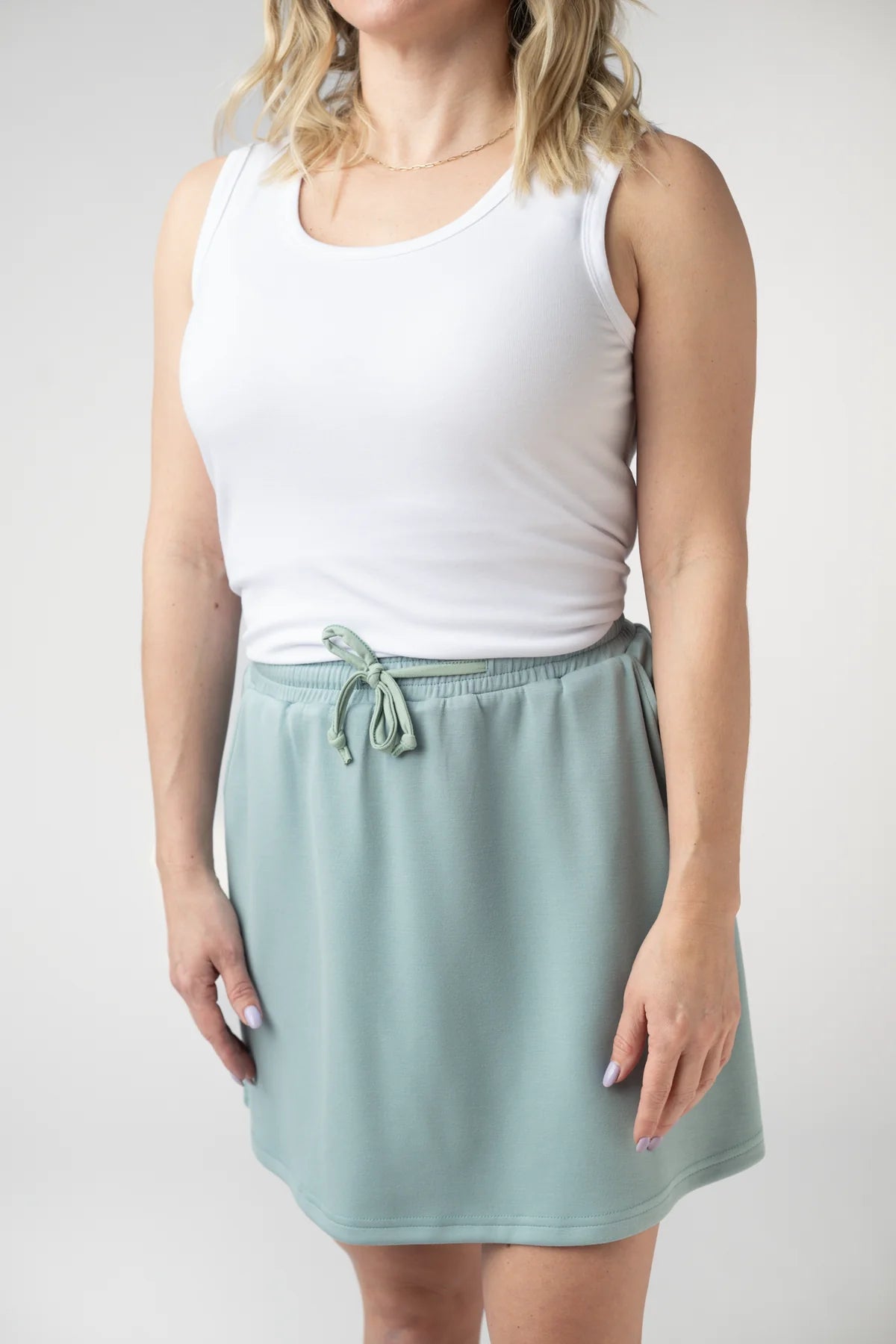 Michelle Mae Serena Luxe Skort -Sea Salt